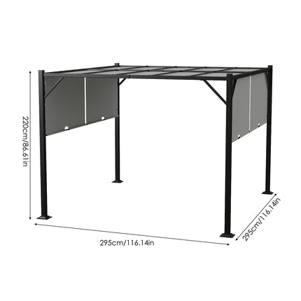 Outdoor Garden Retractable Pergola with Canopy