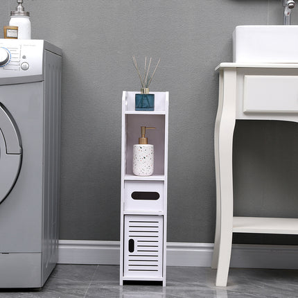 White 68cm H Freestanding Wooden Small Bathroom Cabinet