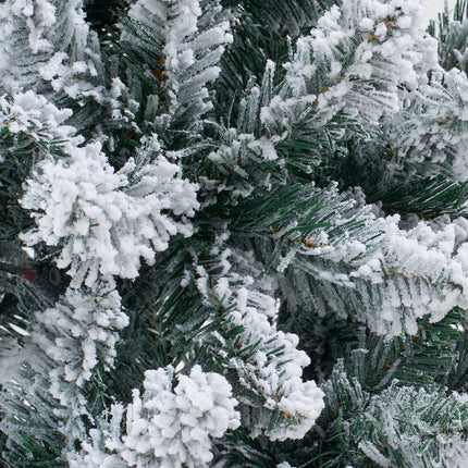 Flocked Christmas Tree with X-Frame Stand