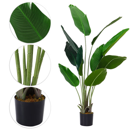 160cm Tall Artificial Banana Leaf Tree Faux Large Plants in Pot