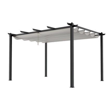 13x10ft Aluminium Pergola with Retractable Roof