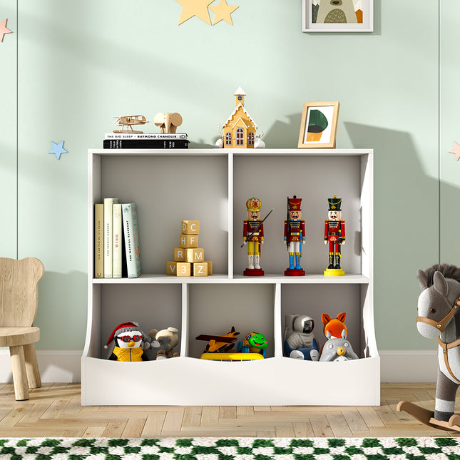 2-Tier Open Style Toys Books Storage Cabinet Organiser