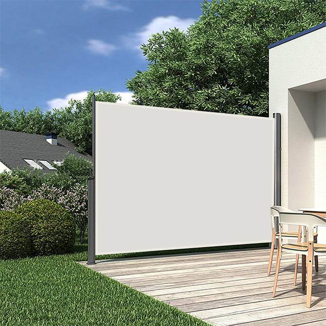 Beige 300x160cm Outdoor Retractable Privacy Side Awning