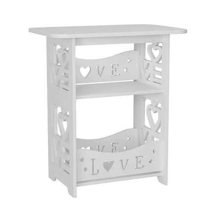 2-Tier PVC Side Table Small Nightstand