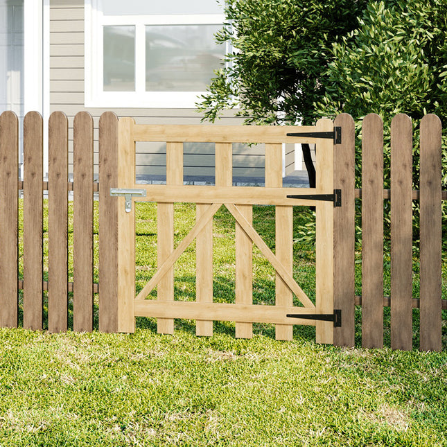 3x3ft Outdoor Wooden Garden Gate Fence Door