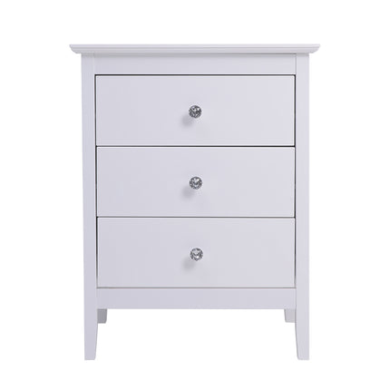 Wooden Nightstand Bedside Table with 3 Drawers
