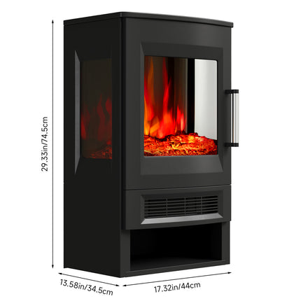 Freestanding Electric Fireplace with Remote Control
