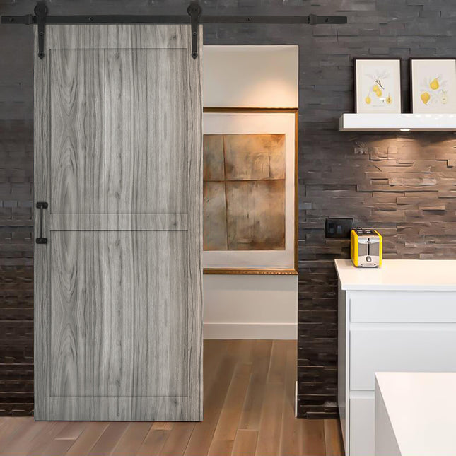 Natural Farmhouse Style MDF Wooden Barn Door with 200cm Sliding Kit