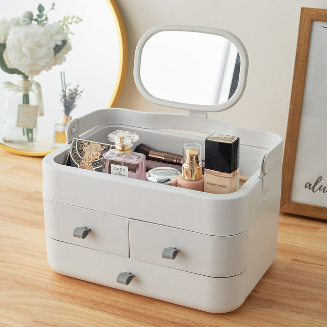 White Makeup Organizer with Drawers