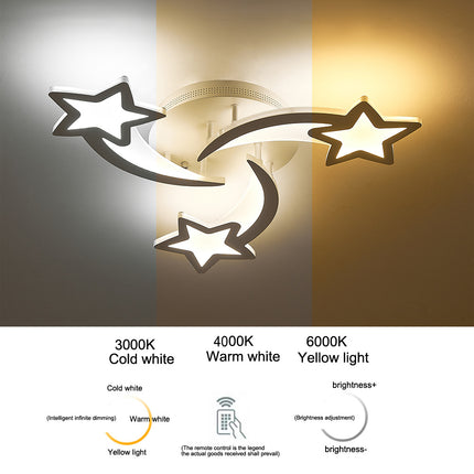 Modern Star LED Chandelier Ceiling Light  3 Head Dimmable
