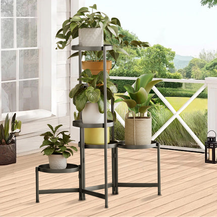 Modern 5-Tier Foldable Metal Plant Stand