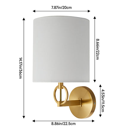 Metal Wall Light with Fabric Lampshade