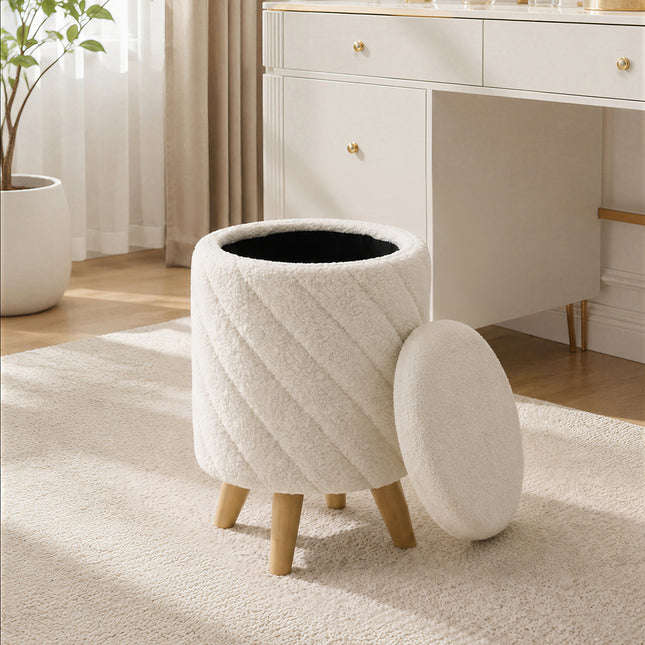 Modern Round Storage Ottoman