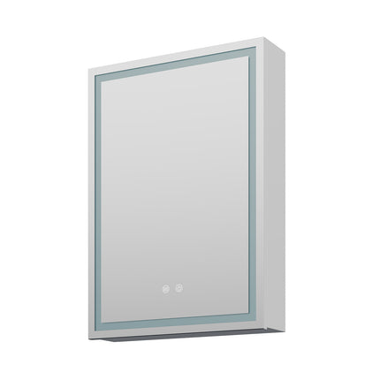 Single-Door Bathroom Mirror Cabinet with LED Lighting