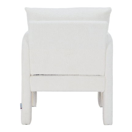 Teddy Fleece Upholstered Accent Chair with Lumbar Pillow