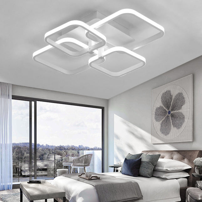Square LED Ceiling Light Chandelier Lamp Cool White Light 4 Head