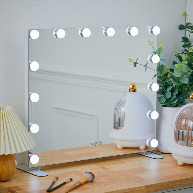 LED Dimmable Bulbs Vanity Mirror for Bedroom 60×53cm