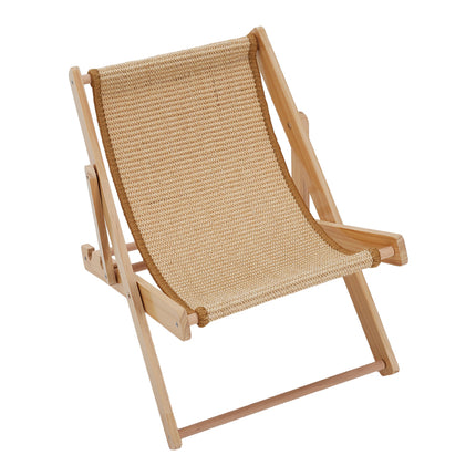 Adjustable 4-Position Sisal Cat Lounge Chair with Solid Wood Frame