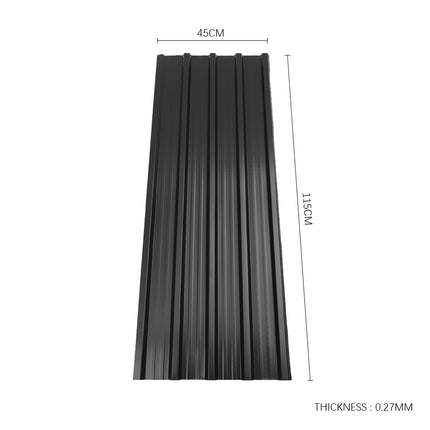 Set of 12 Steel Corrugated Panels 45x115cm