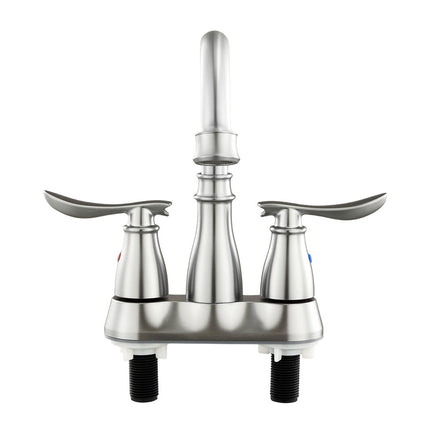 Double Handle Bathroom Sink Faucet with Drainer