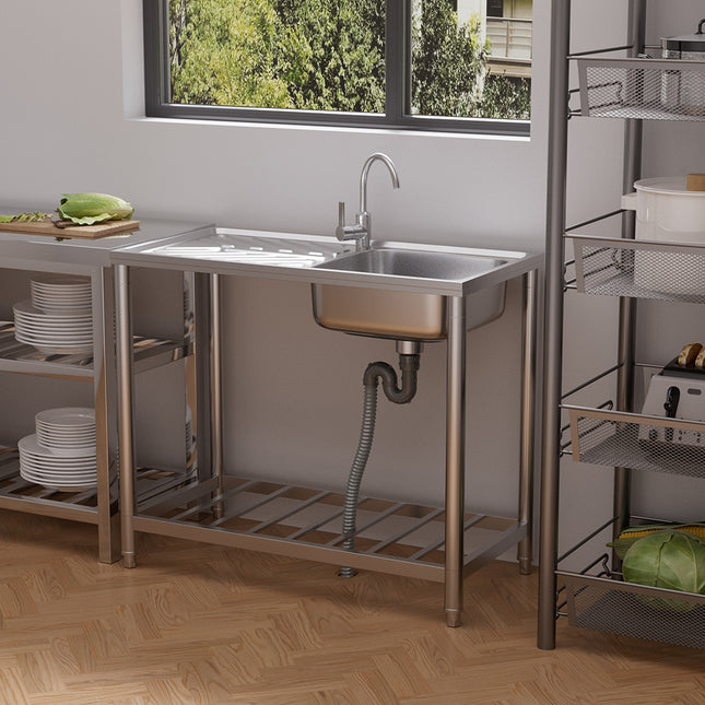 201 Stainless Steel Commercial Sink with Drainboard