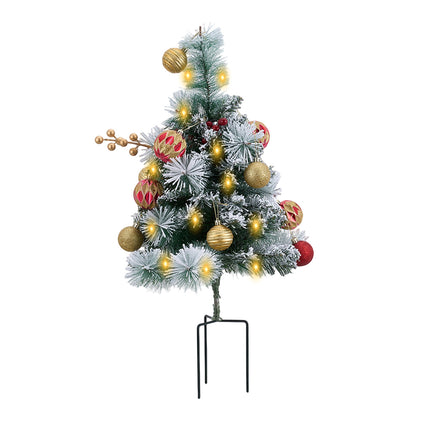 2-Pack Artificial Christmas Trees with Decorations and LED Lights