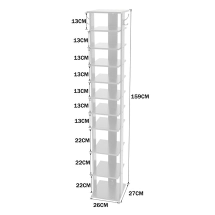 Contemporary 10-Tier Household Space Saving Shoe Rack