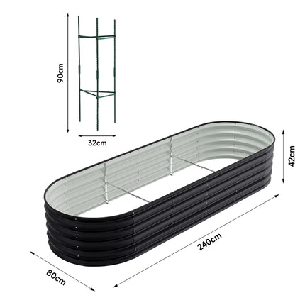 Oval-Shaped Galvanized Steel Raised Garden Bed