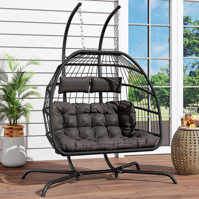 157x95x201cm Outdoor Hanging 2 Seater Egg Chair