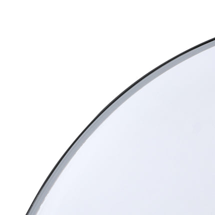 Black 60cm Round Metal Framed LED Wall Mirror