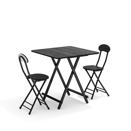 Black 70x70cm Portable Folding Dining Table