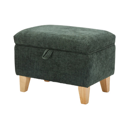 Chenille Upholstered Storage Ottoman