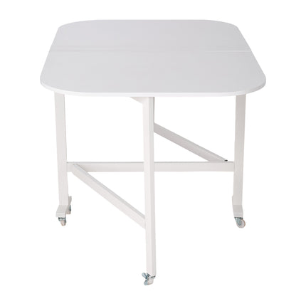 Folding Drop Leaf Table with 6 Wheels