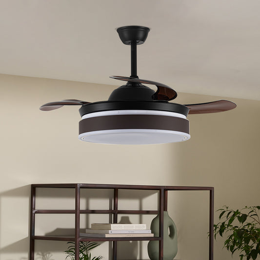Modern Style Indoor Ceiling Fan with Light and Remote
