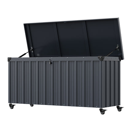 550L Outdoor Large Lockable Metal Storage Box with Wheels