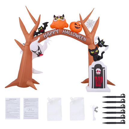 9FT Blow-up Halloween Archway Inflatable Decoration with Built-in LED Light