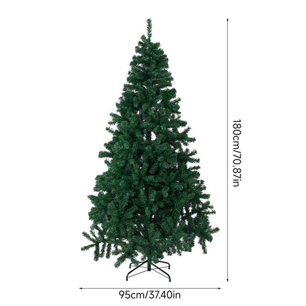 Green Artificial Christmas Tree with Metal Stand