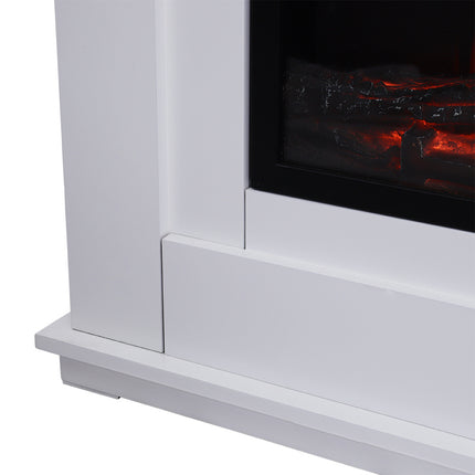 39 Inch Electric Fireplace with White Wooden Mantel