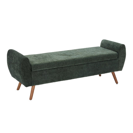 Chenille Upholstered Storage Bench