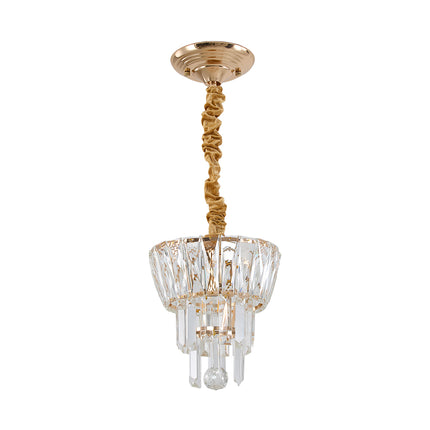 Crystal Ceiling Light with Gold Frame