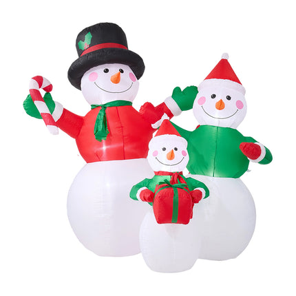 6ft Christmas Inflatable Snowman Family Decorations with LED Lights