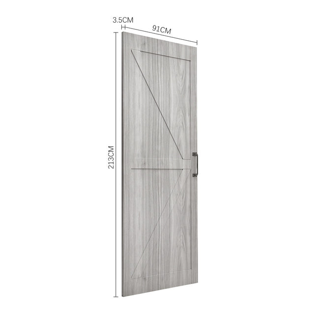 Farmhouse Style Wooden Barn Door with 200cm Sliding Kit