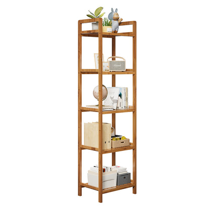 Tiered Bamboo Wood Book Storage Shelf