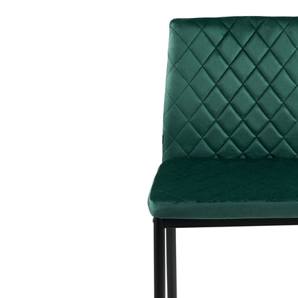 2PCS Velvet Upholstered Bar Stools with Backrest