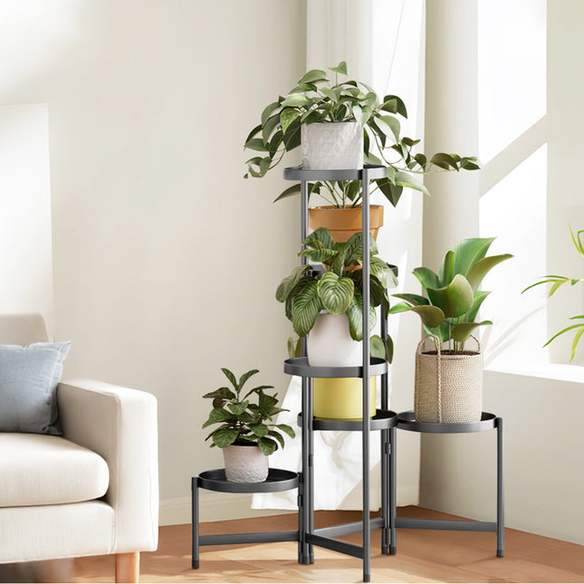 Modern 5-Tier Foldable Metal Plant Stand