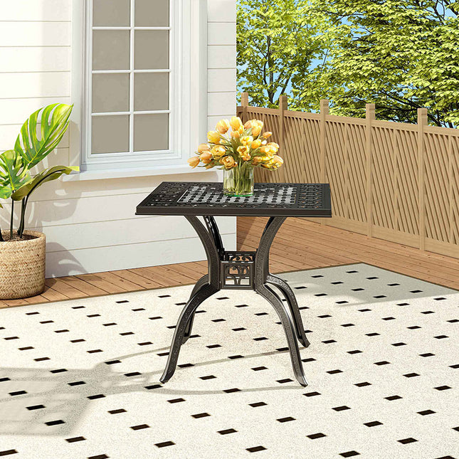 Black Cast Aluminum Outdoor Dining Table 79x79cm