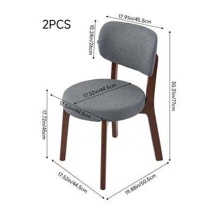 2Pcs Upholstered Dining Chair with Wooden Frame