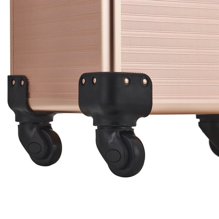 3in1 Cosmetic Train Case with Detachable Beauty Storage Box,Rose Gold