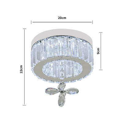 Modern Round Crystal Ceiling Light with Crystal Pendant