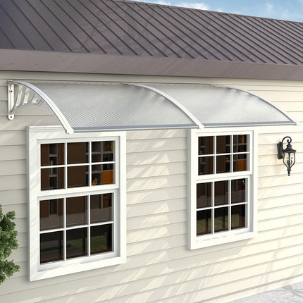 Outdoor Curved Rain Shelter with Brackets 3 Sizes Black/White